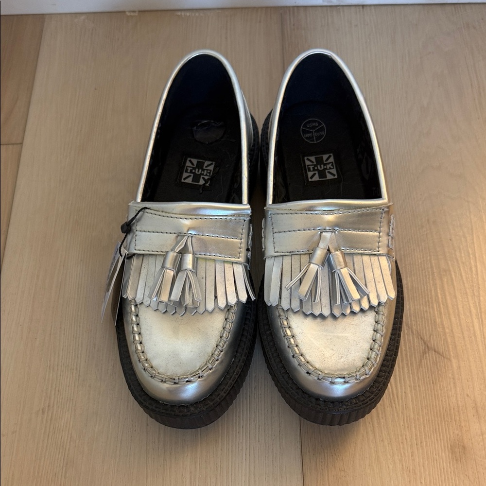 TUK Silver Tassel Loafers